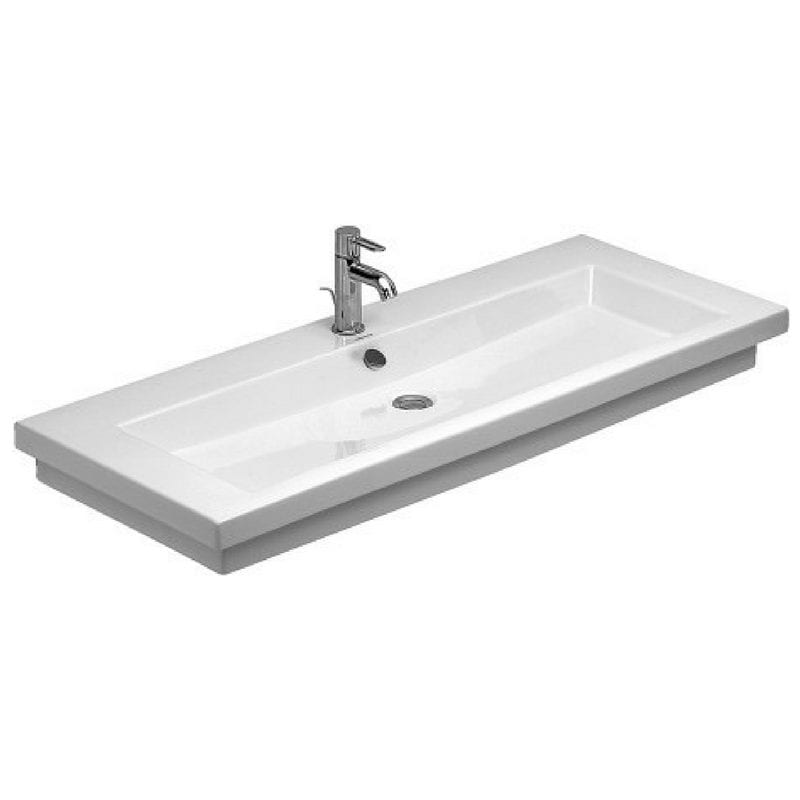 2nd floor nadgradni lavabo 120 cm, sa prelivom, beli Duravit 1